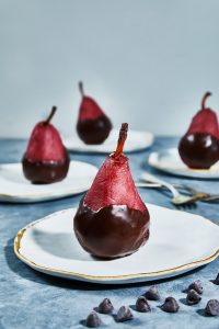 Poached Pears with Chocolate