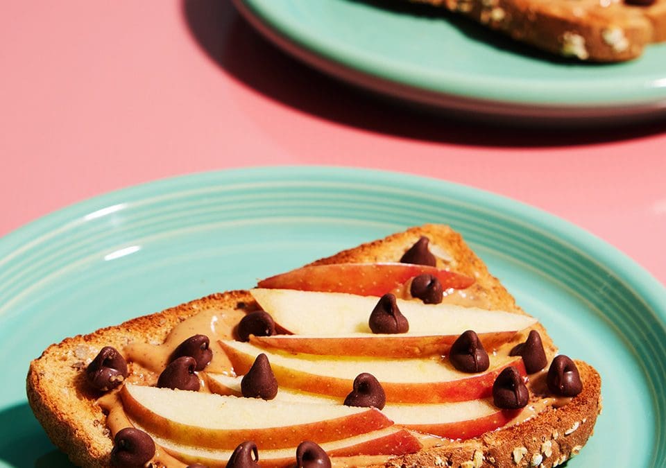 Apple, Peanut Butter, and Chocolate Chip Toast