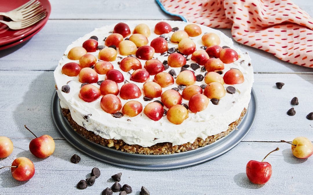 No-Bake Cherry Chocolate Chip Cheesecake