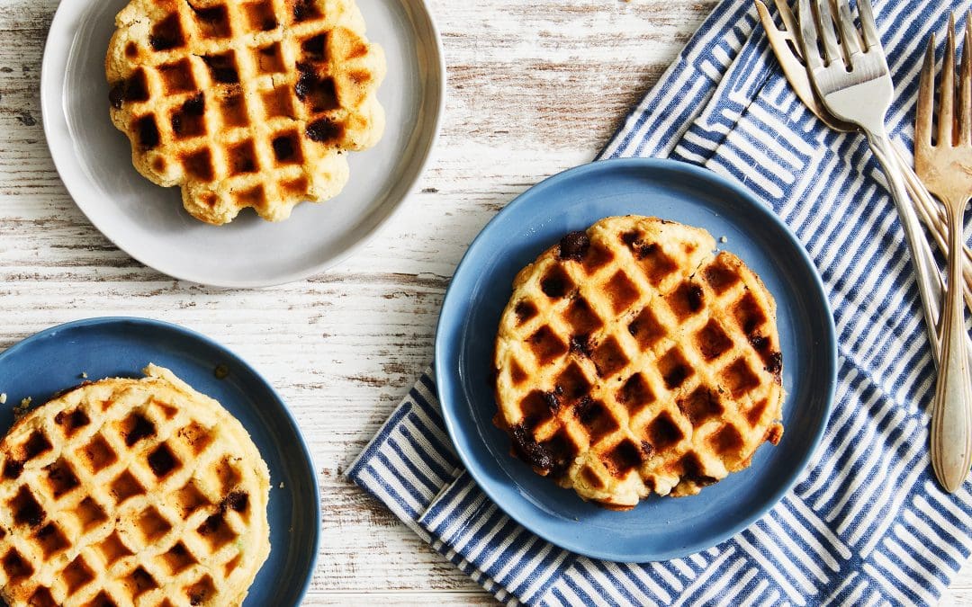 No Sugar Added, Keto-Friendly Chocolate Chip Waffles