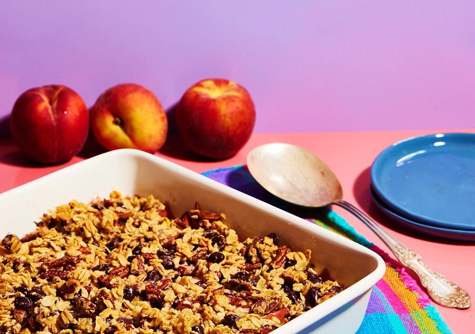 Chocolate Peach Crisp