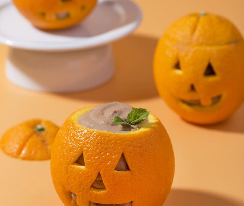 Orange-Chocolate Mousse Pumpkins