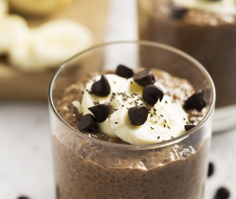 Dark Chocolate-Banana Chia Seed Pudding