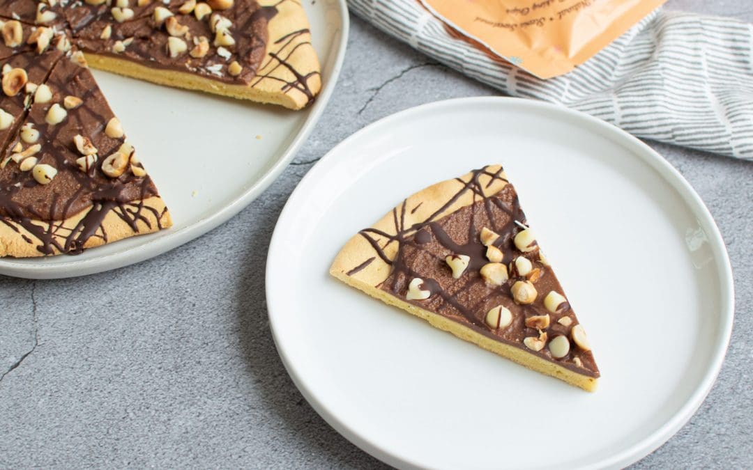 Keto Friendly Chocolate Hazelnut Dessert Pizza
