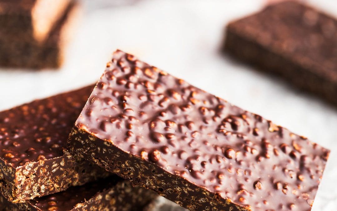 No Sugar Added, Gluten Free Quinoa Crunch Chocolate Bars