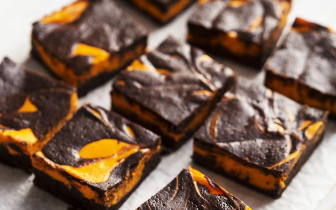 Halloween Cheesecake Swirl Brownies (Keto Friendly)