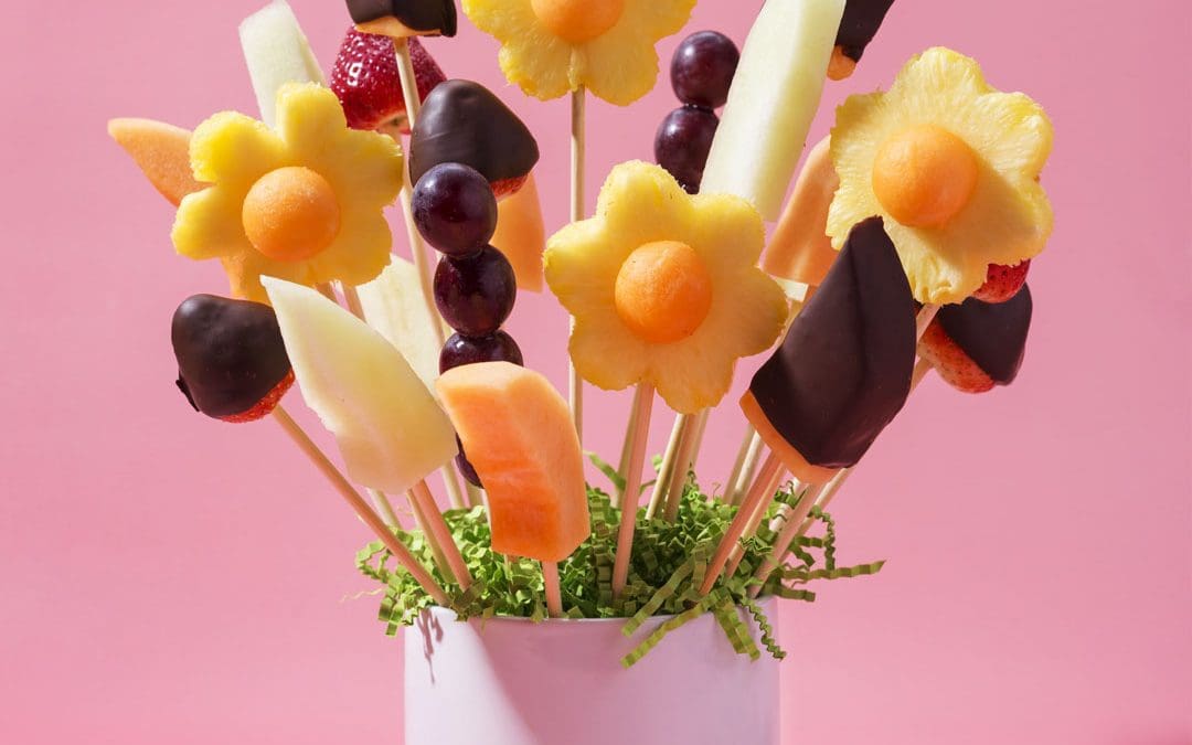 Chocolate Dipped Edible Flower Arrangement