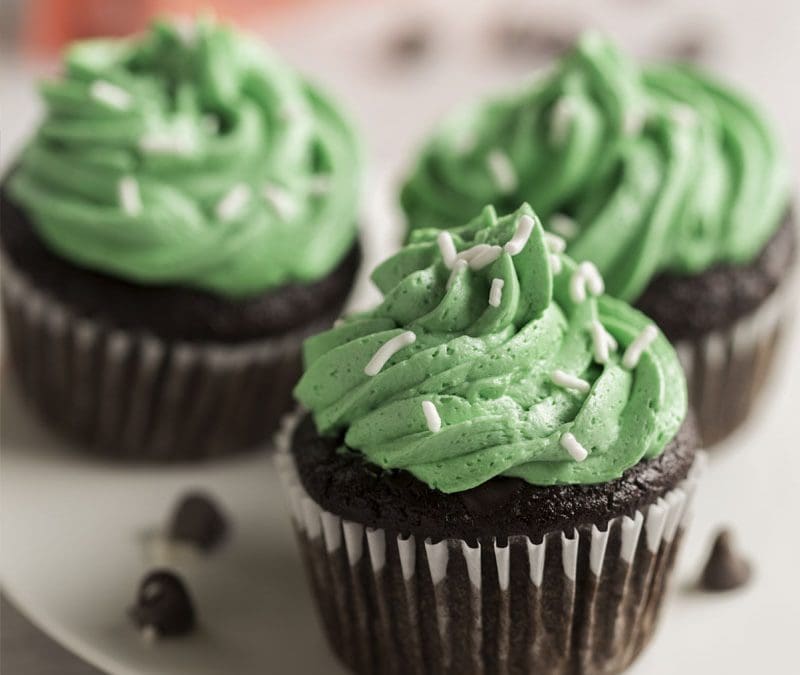 Chocolate Cupcake With Green Buttercream Frosting