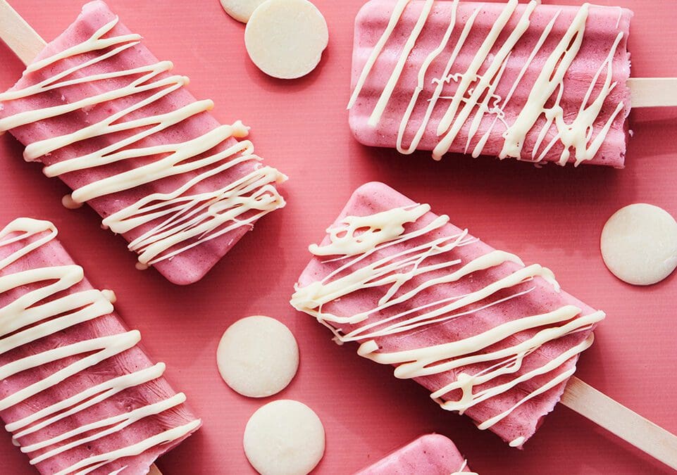 Drizzled Strawberry Ice pops