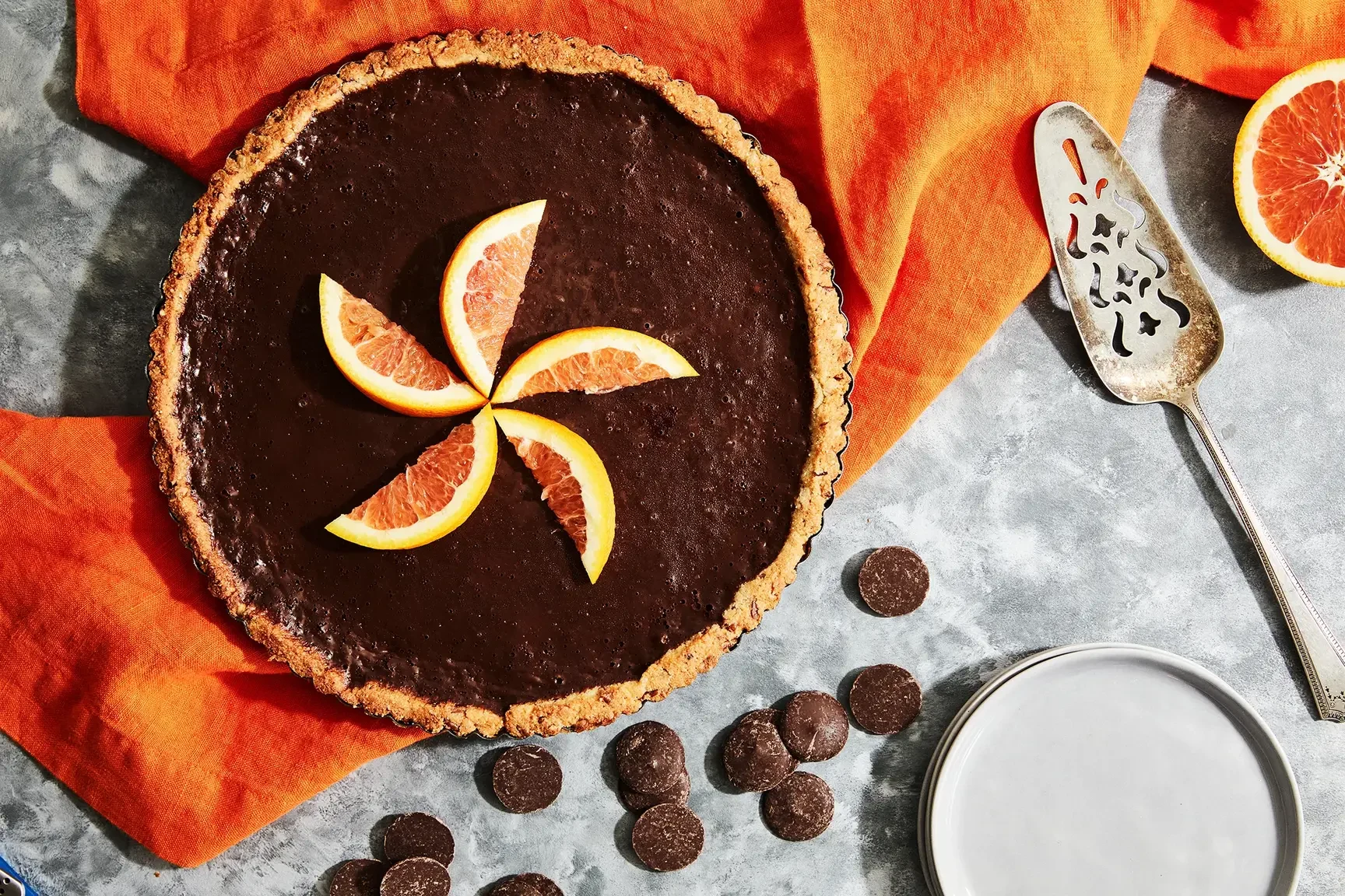 maple orange chocolate tart
