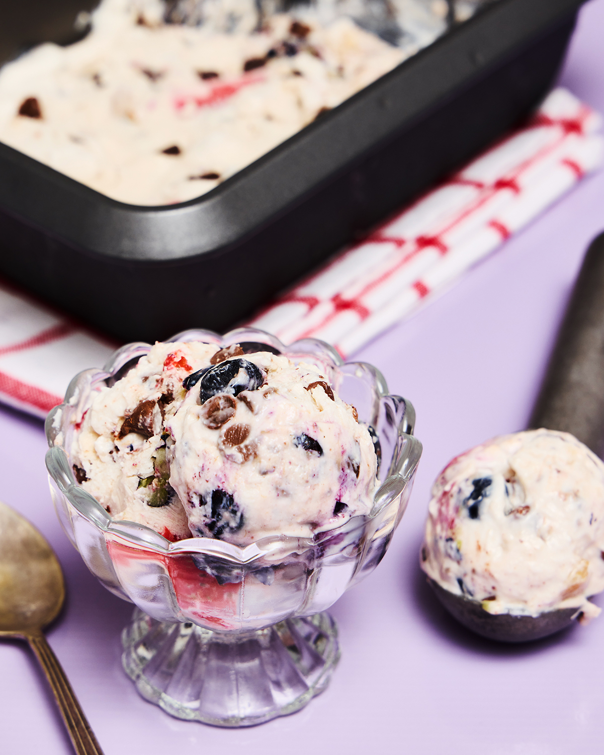 Bake Believe Berry Chip Cottage Cheese Ice Cream