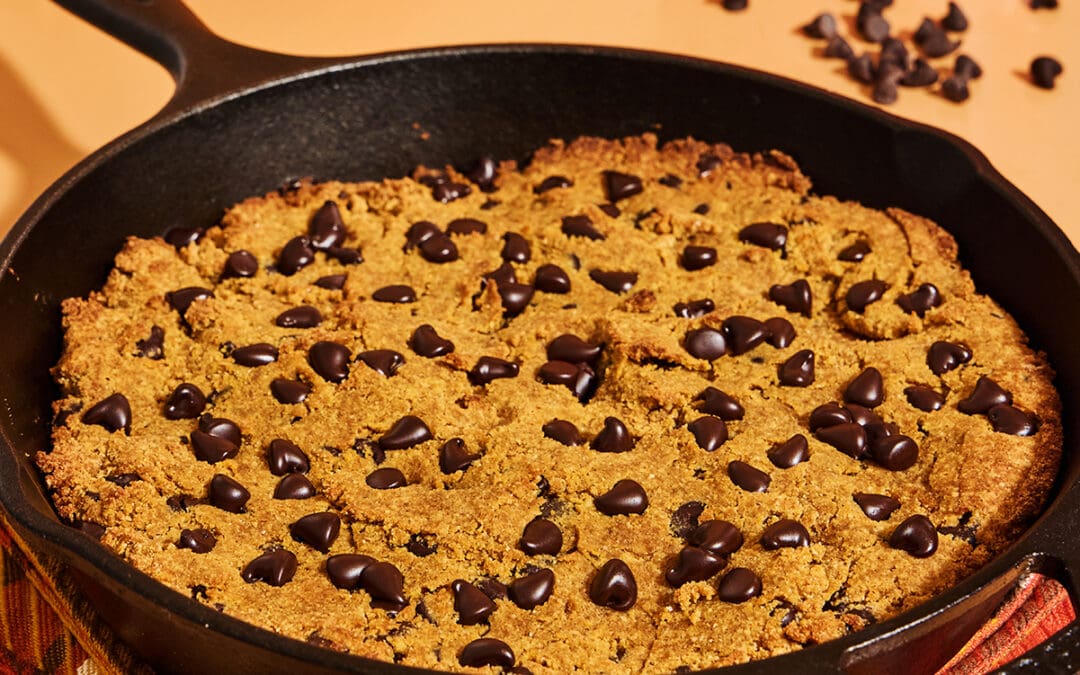 Pumpkin Chocolate Chip Skillet Cookie