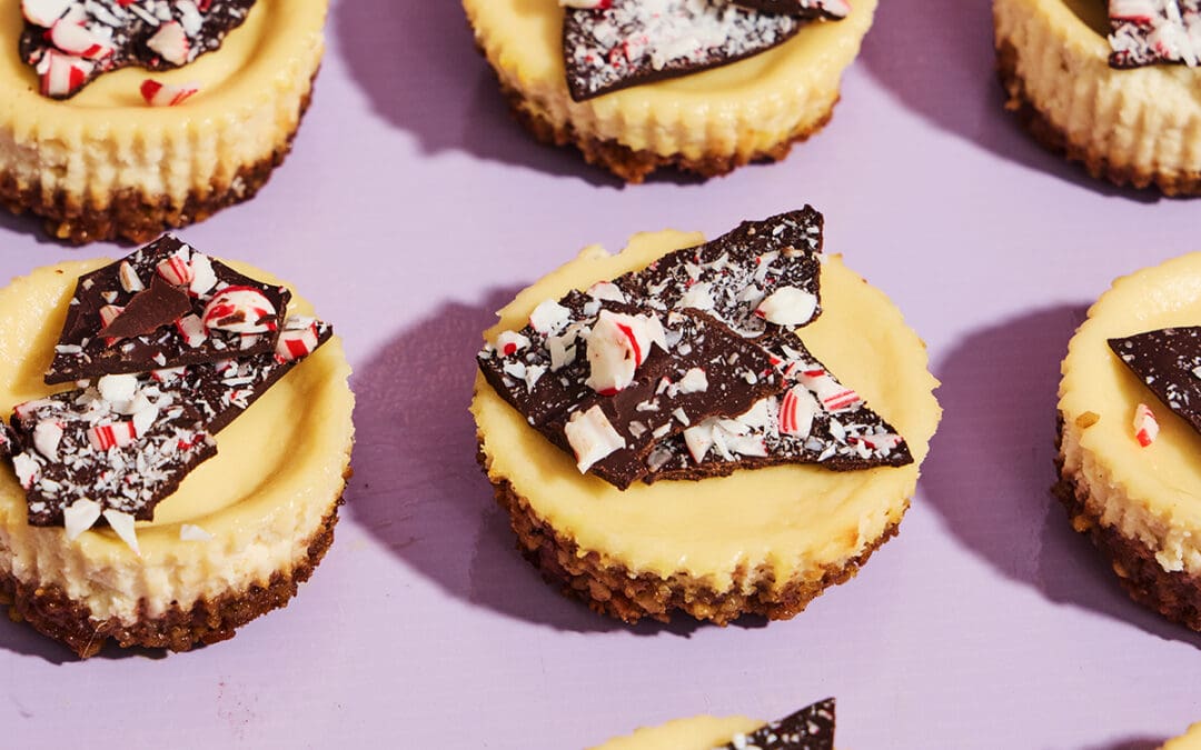 Peppermint Bark Cheesecake Bites