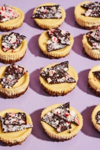 Bake Believe Peppermint Bark Cheesecake Bites
