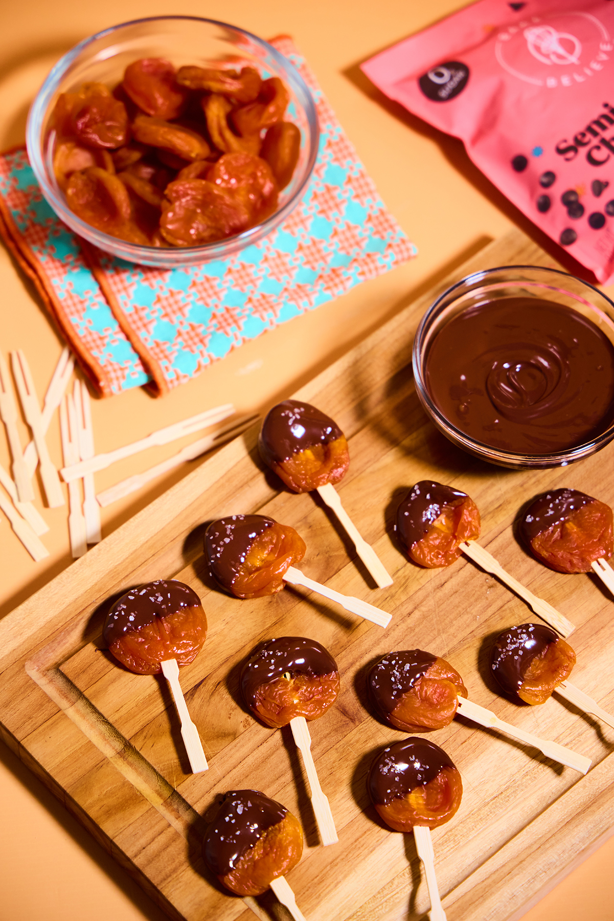 Bake Believe Chocolatey Dipped Apricot Pops